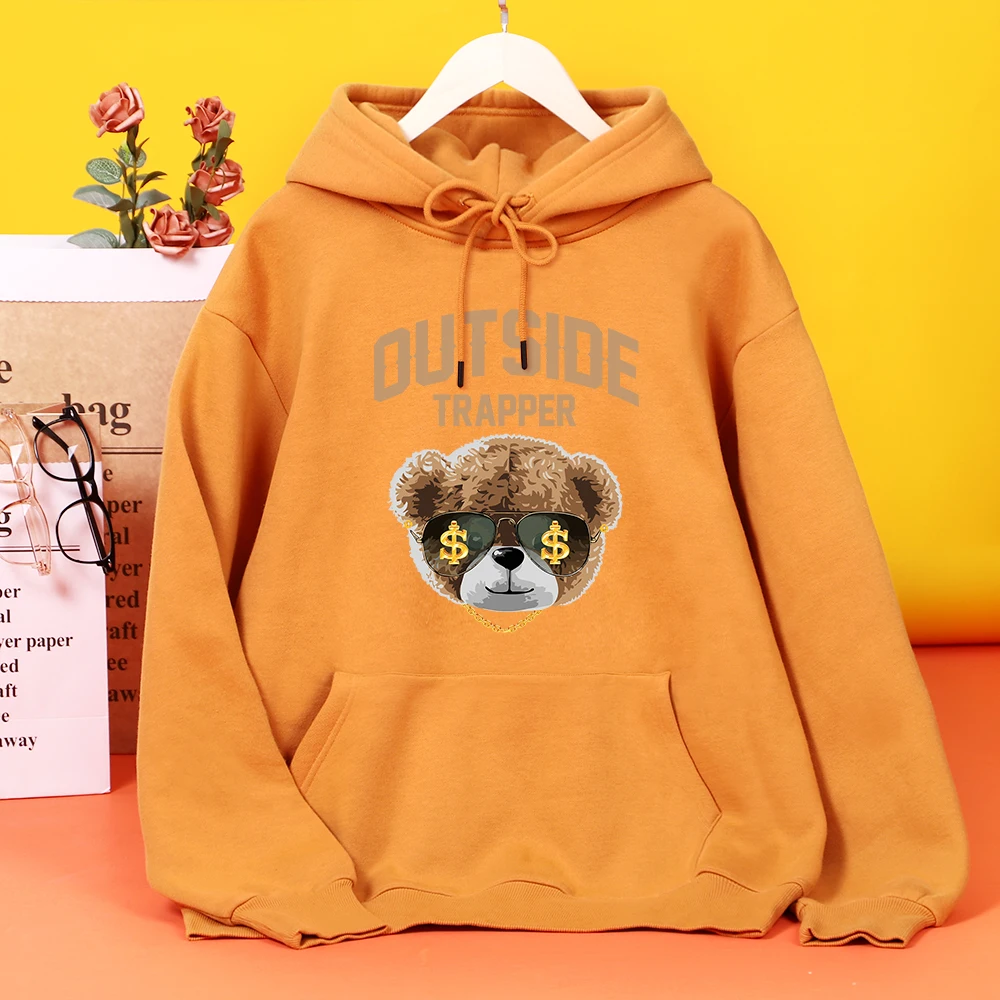 

Outside Trapper Rich Cool Teddy Bear Female Hoody Harajuku M-2XL Streetwear Fashion Quality Hooded Autumn Comfortable hoodies