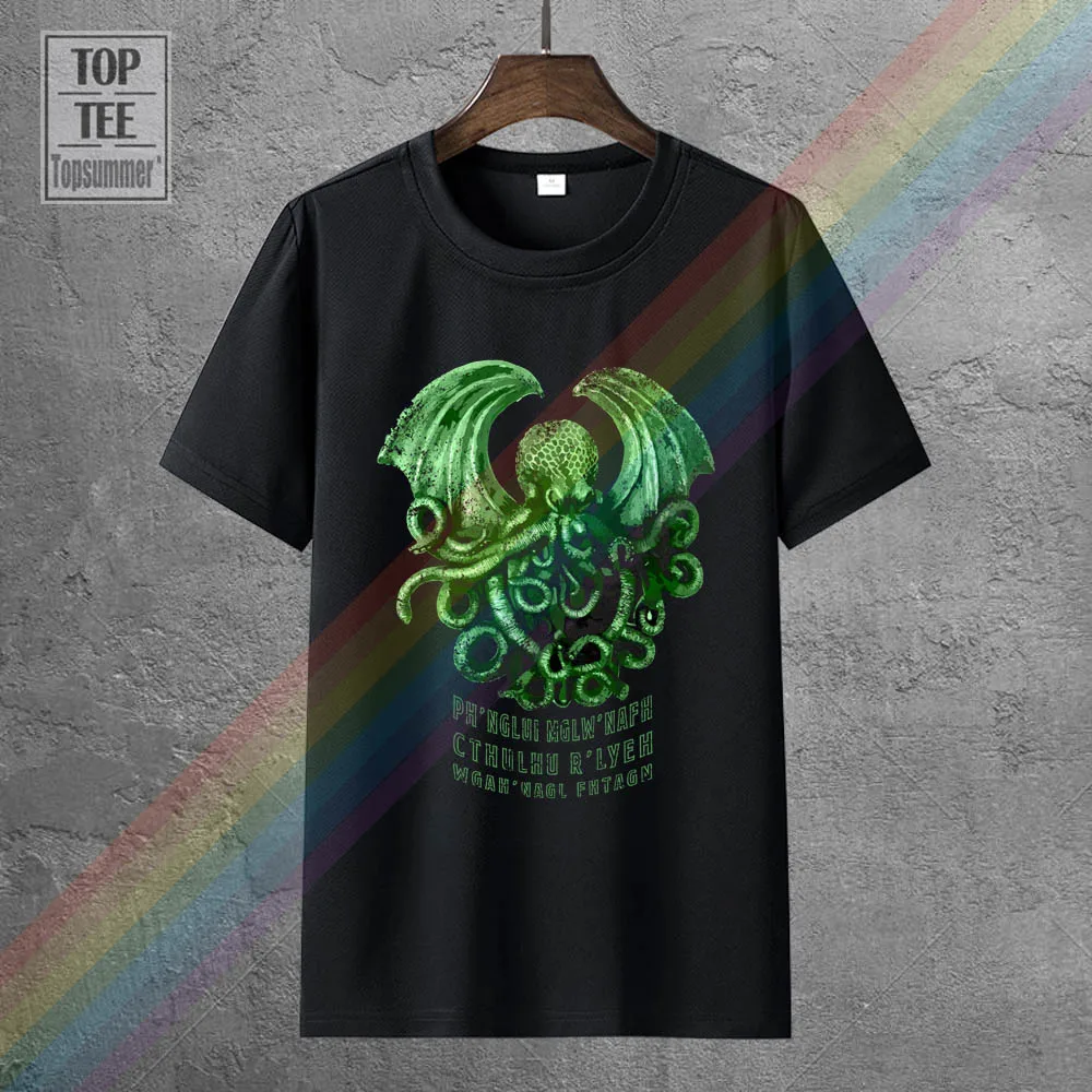 

Cthulhu R Lyeh T Shirt Wars Horror Arkham H P Lovecraft Miskatonic T Shirt Summer Short Sleeves Fashion T Shirt Free Shipping