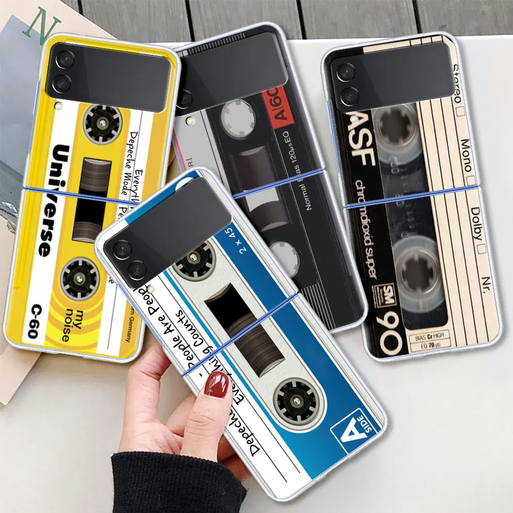 

Hot Old Cassette Tape for Samsung Galaxy Z Flip3 5G Phone Case Suitable Luxury Zflip3 Shell Protective Sleeve Z Flip 3 Cover