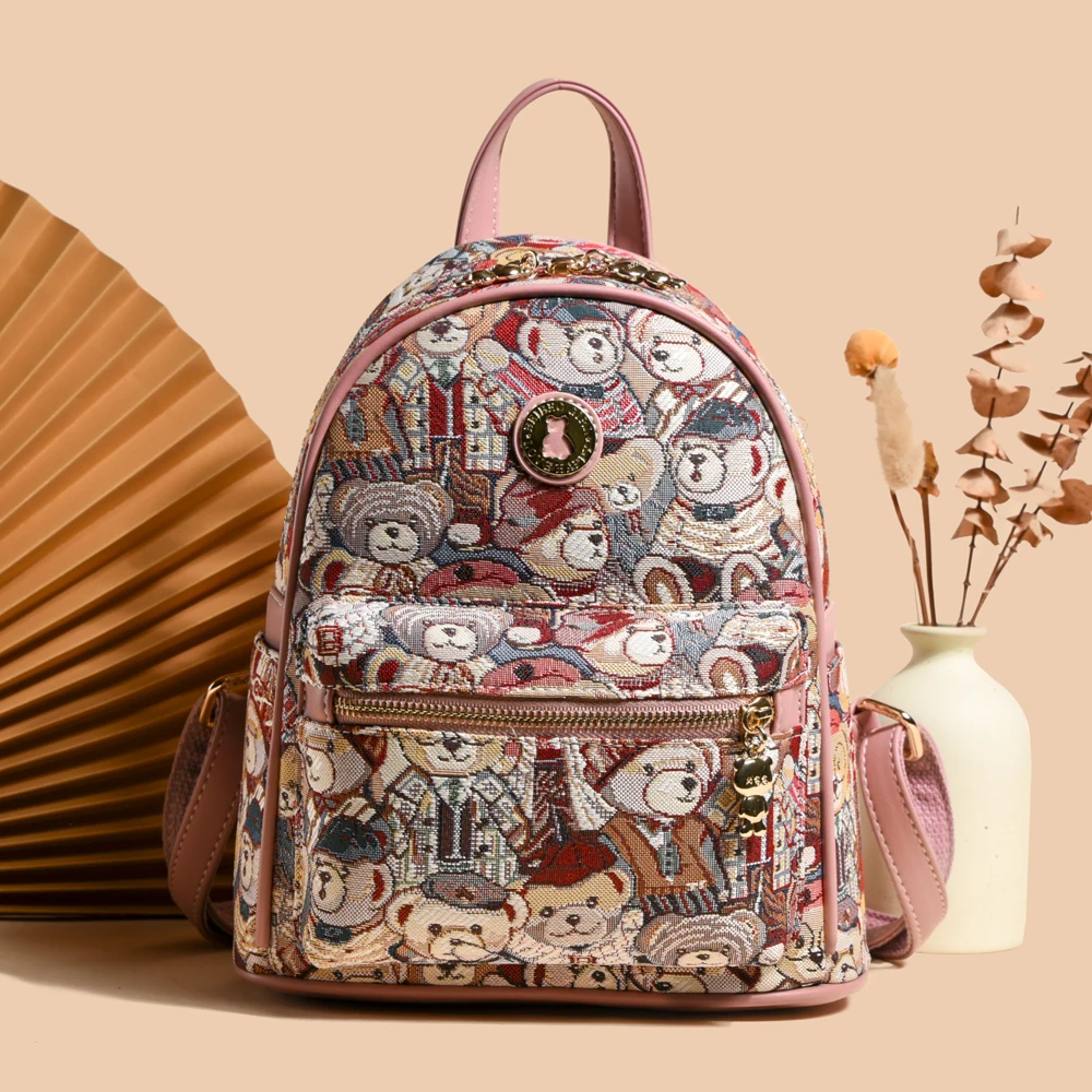 Женский рюкзак стильный игривый для девочек с мультяшным рисунком отдыха и