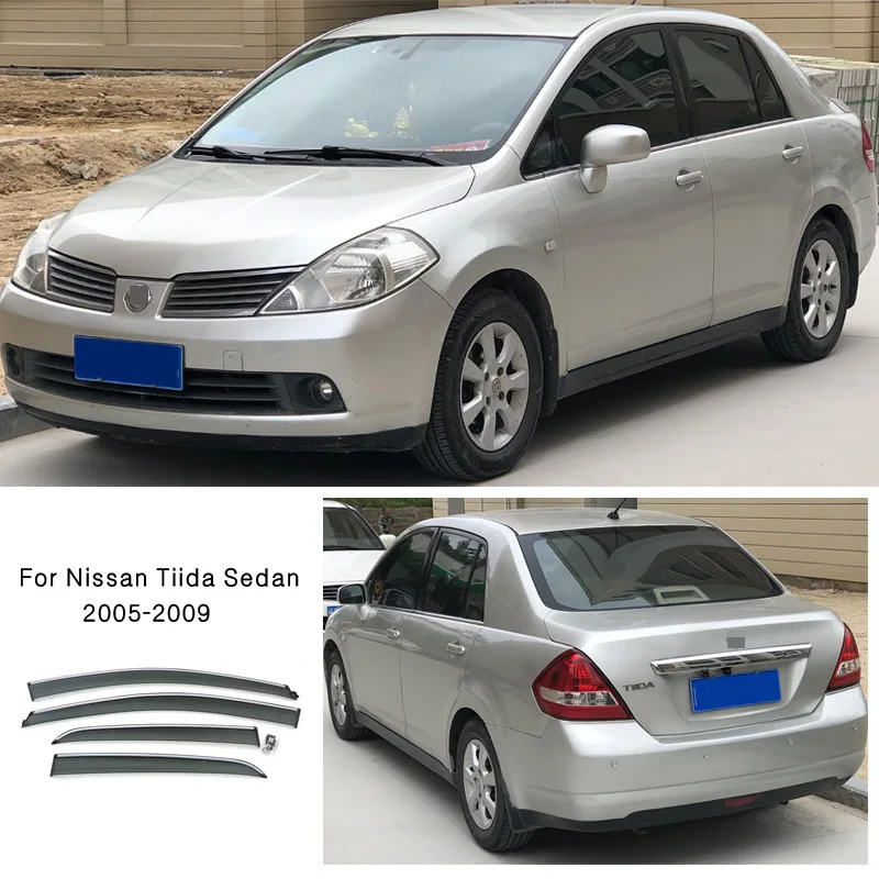 Фото Для специального литого под давлением Nissan Tiida/Versa непромокаемая брови для автомобильных окон Nissan Tiida 2005-2009 гг. №2