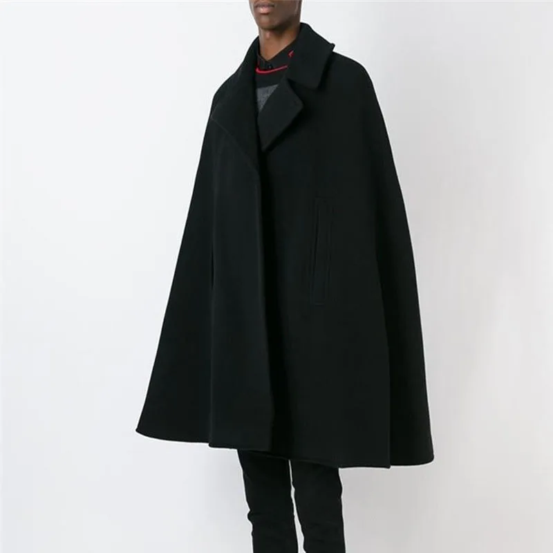 

Пальто мужское шерстяное, повседневная свободная накидка, большие размеры, в темноте, весна-осень