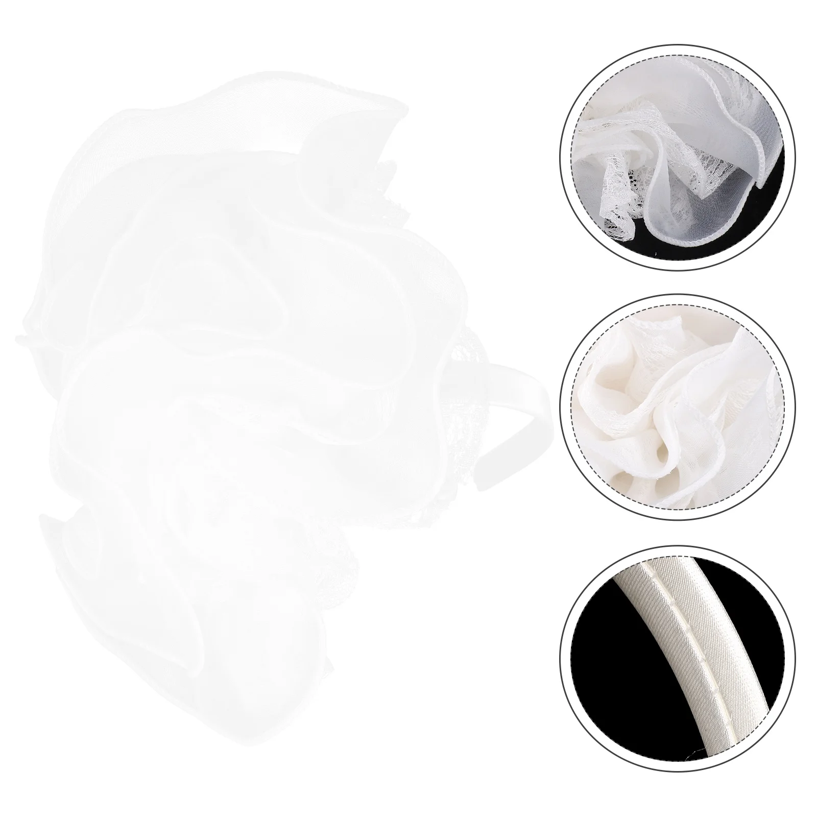 Ретро большая сетка с кружевной головой и цветком пластина для макияжа невесты