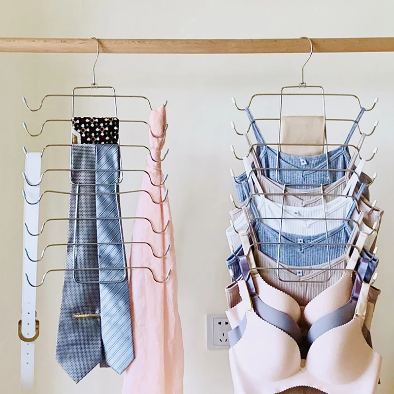 

Складная вешалка для пальто из нержавеющей стали, металлическая вешалка для нижнего белья, сумок, одежды, вешалки для бюстгальтеров, одежда для сушки полотенец