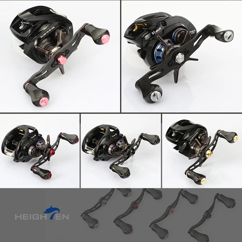 Фото Двойная ручка HEIGHTEN для рыболовной катушки Baitcasting, межосевое расстояние 85/90/95 мм + карбоновые ручки 20 мм для модификации спиннинговой катушки №2