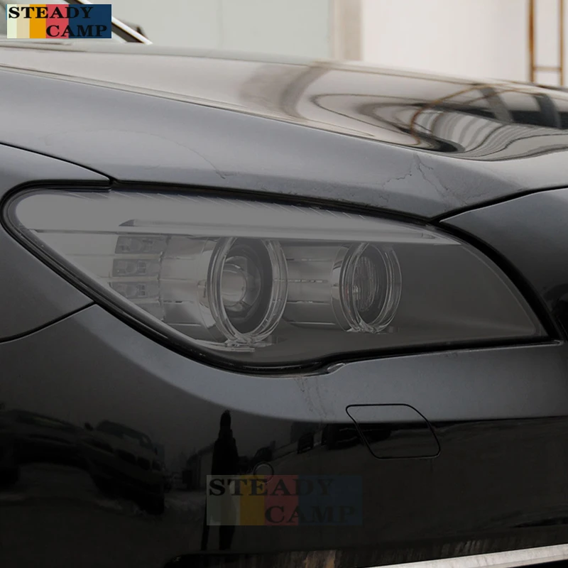 

Защитная пленка для автомобильных фар, дымчатый черный оттенок, виниловая прозрачная наклейка из ТПУ для BMW 7 серии F01 F02 F03 F04 2009-2015