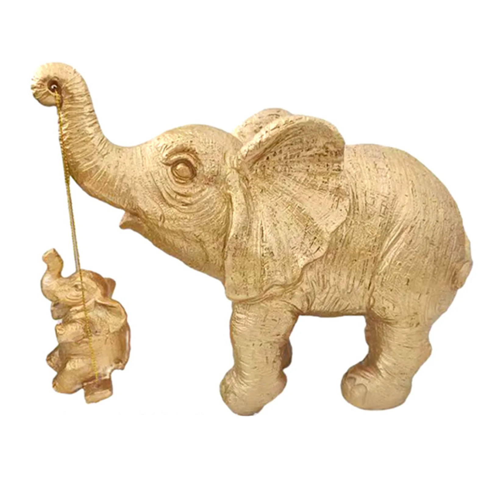 

Resin Gold Elephant Ornaments Creative Craft Tabletop Statue Suitable for Office Wine Cooler Decor