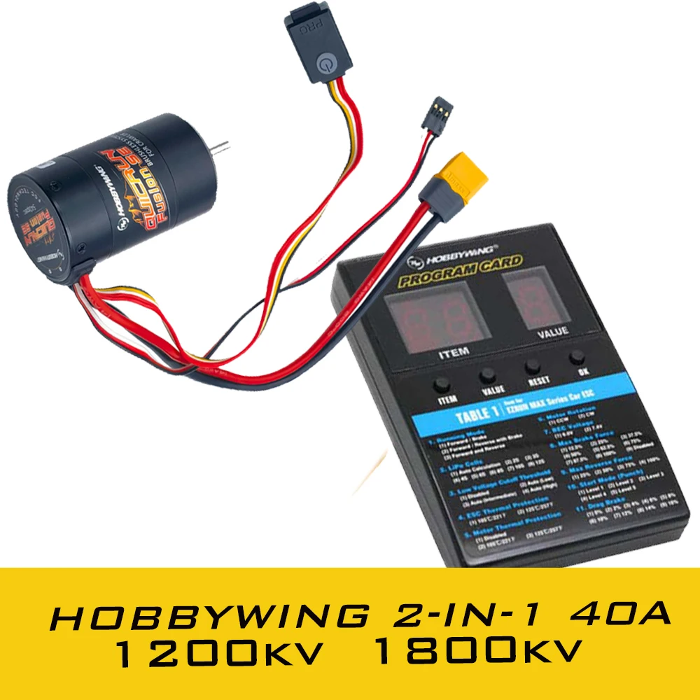 

Бесщеточный двигатель Hobbywing quirun Fusion SE 1200KV/1800KV 2-3S водонепроницаемый Сенсорный встроенный 40A ESC для транспортных средств 1:10 Rock Craw