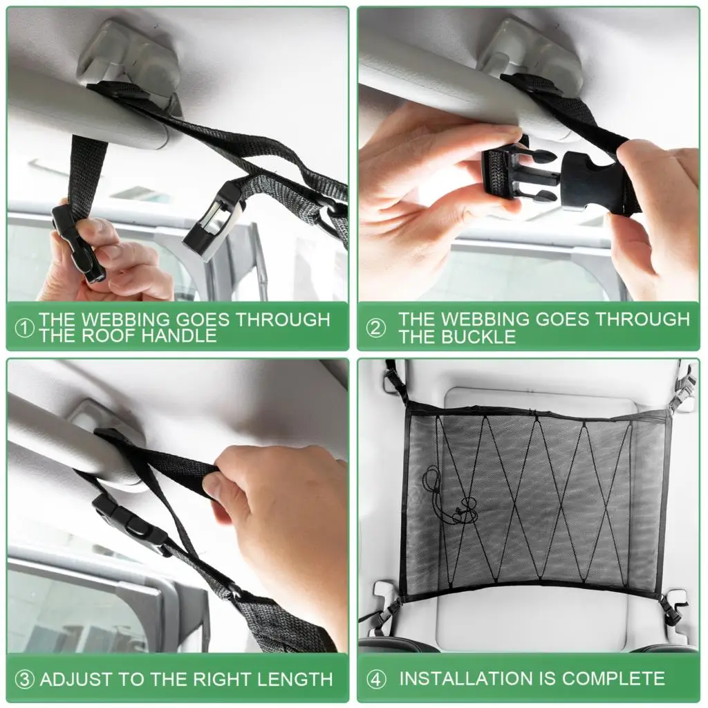 Универсальная сетка-органайзер на молнии для интерьера потолка автомобиля 88X66 см