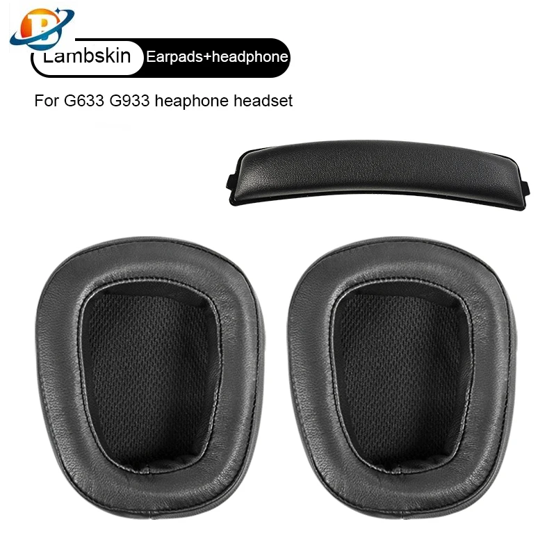 Replacement Ear Pads Cushions Headband Kit for Logitech G633 G933 Ear Pads Headphone Earpads Cushion Cover