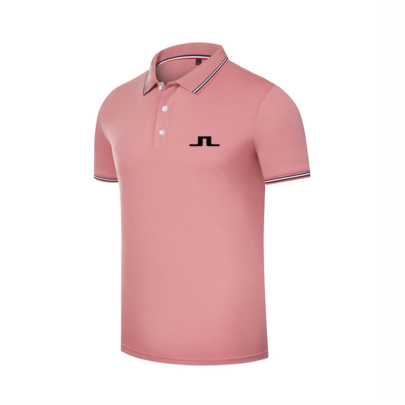 

New Golf J Lindeberg Polo Shirt Men's Lapel Top Summer Leisure Outdoor Quick-drying Breathable Business Male Polo Shirt Tops