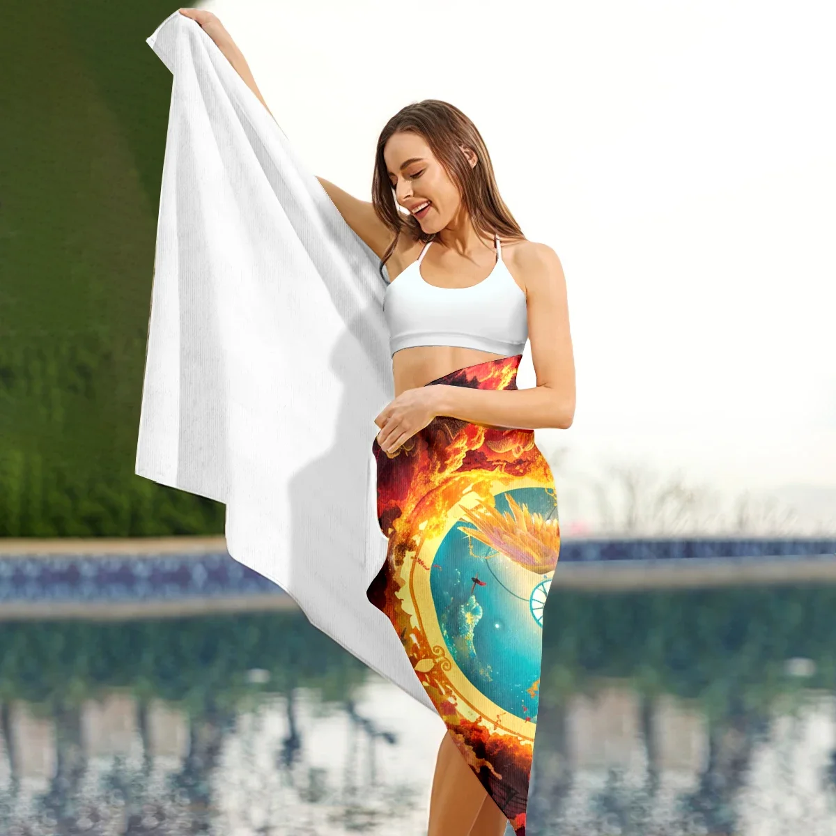 Большое пляжное полотенце Angel толстое из микрофибры очень Впитывающее без песка