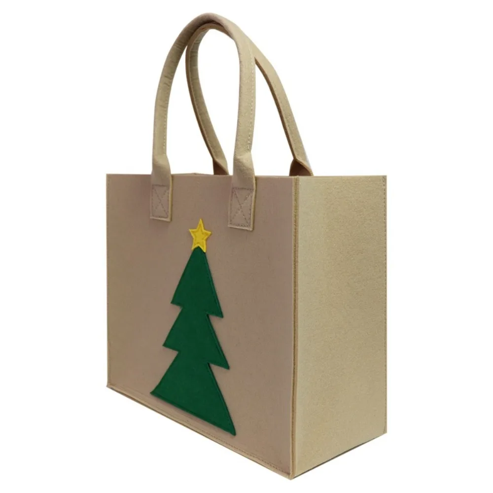 Милая однотонная фетровая сумка для рождественской елки большая вместительная
