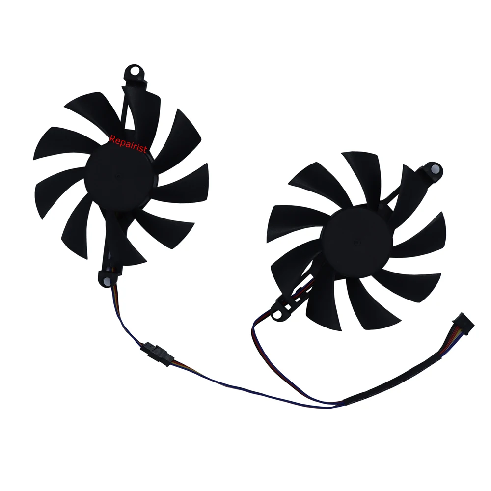 

2Pcs/Set 9.8CM Mounting,85MM Diameter,Graphics Card Fan,GPU Cooler,For 51risc RX 6600M,For AMD Soyo RX6600M,Replace FL8015 12VB