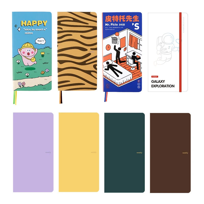 Youpin Kinbor Cute 2022 Weekly Planners Notebook Agenda Portable Pocket 120 Sheets Leather Diary Notepad Office School Supplies