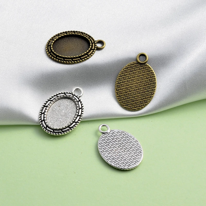 10 шт. 13x18 мм Внутренний размер античное посеребренное черное бронзовое простое