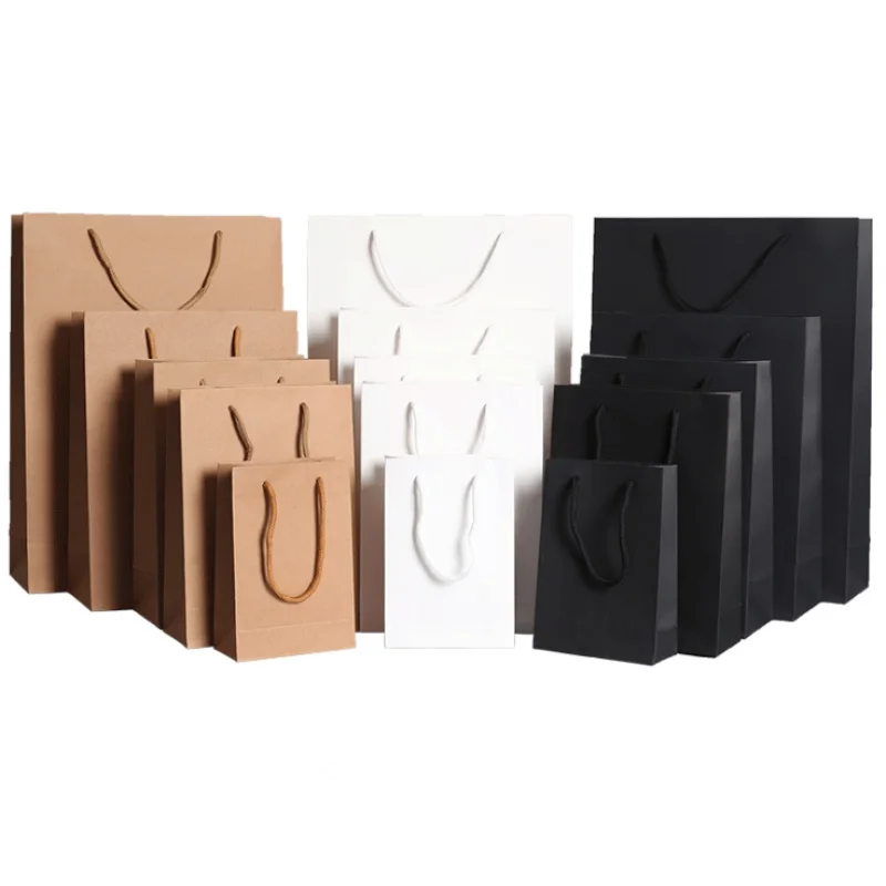 Пустая бумажная сумка с хлопковой ручкой