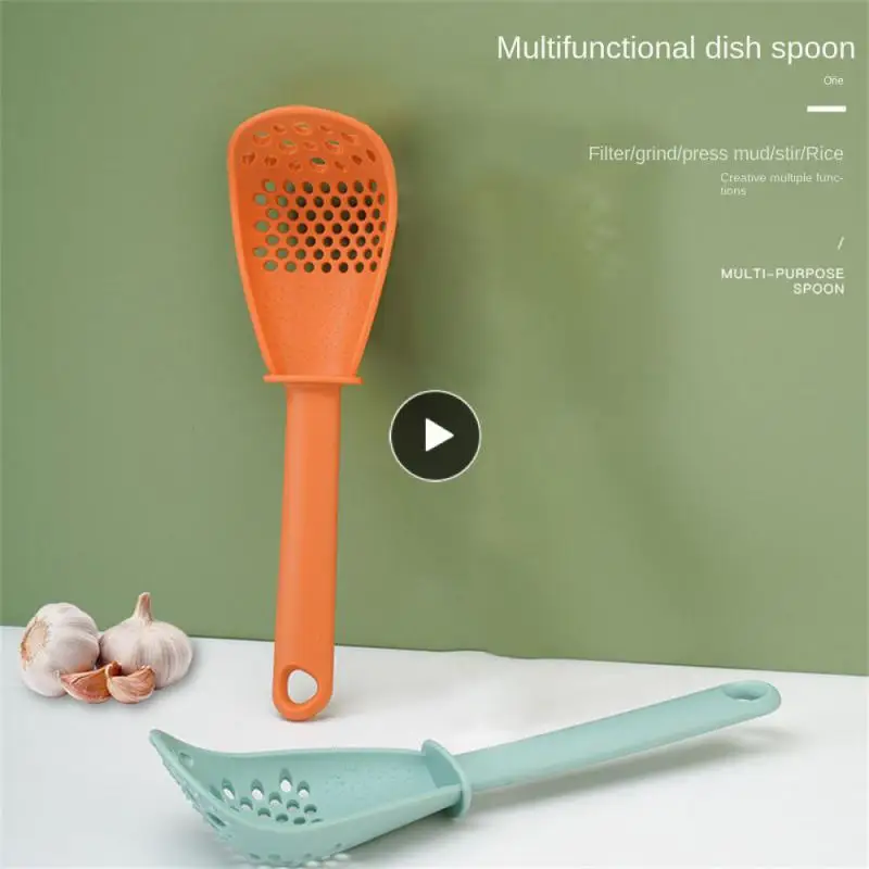 

Silicone Ginger Garlic Paste Grinder Useful Drain Kitchen Spoon Kitchen Grinding Spoon Small Colander Kitchen Cooking Gadgets