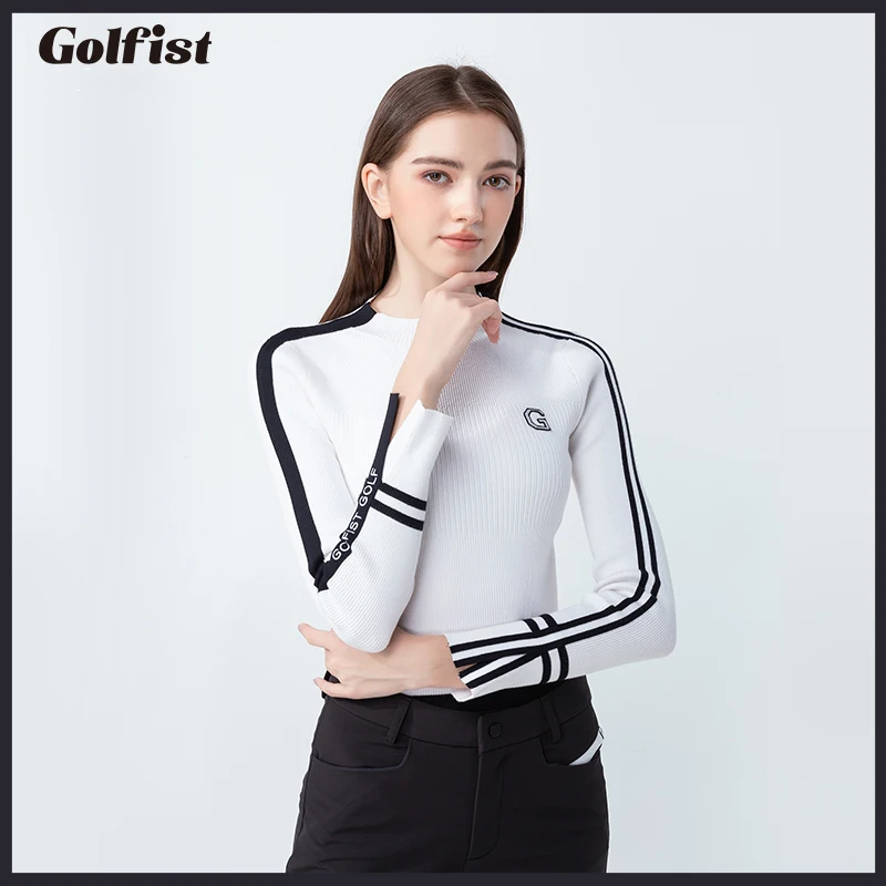 

Свитер Golfist для гольфа, новинка 2022, женская трикотажная одежда для гольфа, осенне-зимняя облегающая толстовка с круглым вырезом, теплая