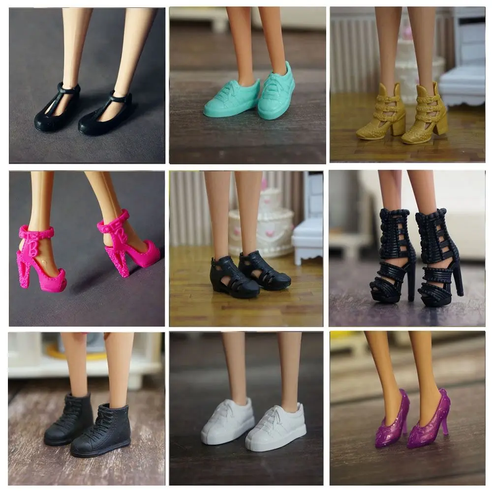 

24 Styles Fashion Foot Length 2.2cm Female High Heels Shoes Accessories 1/6 Dolls Boot Doll Shoes