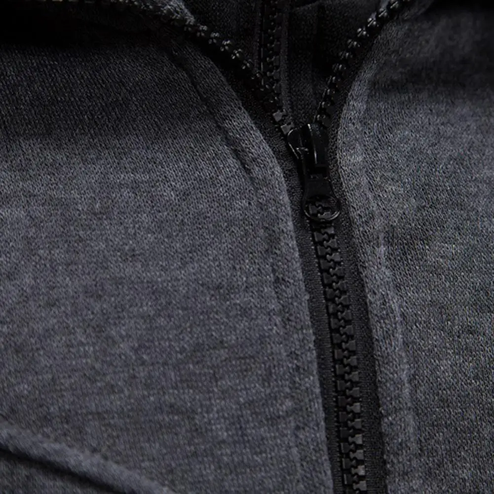 

Hooded Zipper Jacket Stylish Men's Hooded Sweatshirt Cardigan for Autumn Winter Slim Fit Contrast Colors Drawstring Details Men