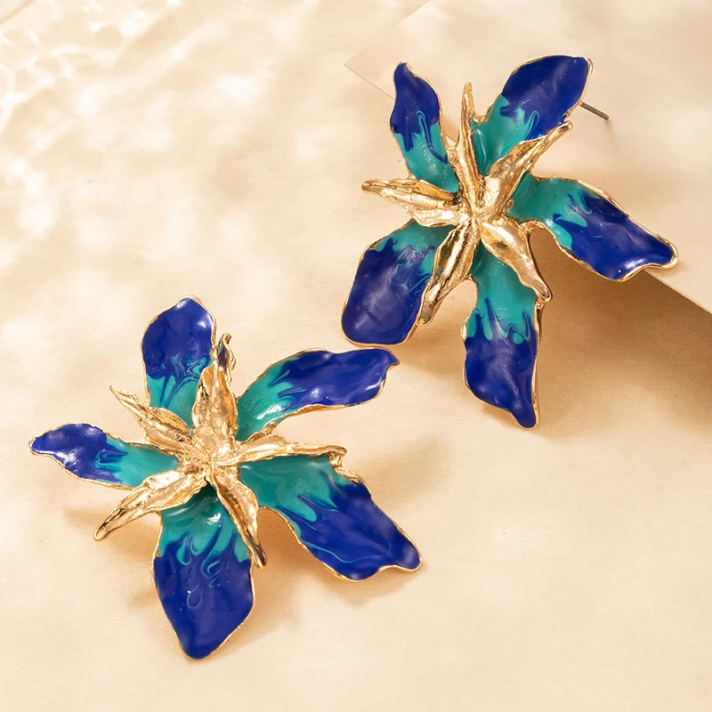 New Large Flower Dangle Earrings Fashion Creative Ear Jewelry for Women