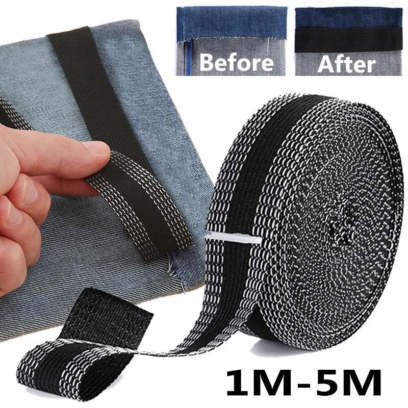 

5M Self-Adhesive Pants Paste Iron on Pants Edge Shorten Repair Pants for Jean Clothing and Jean Pants Apparel DIY Sewing Fabric