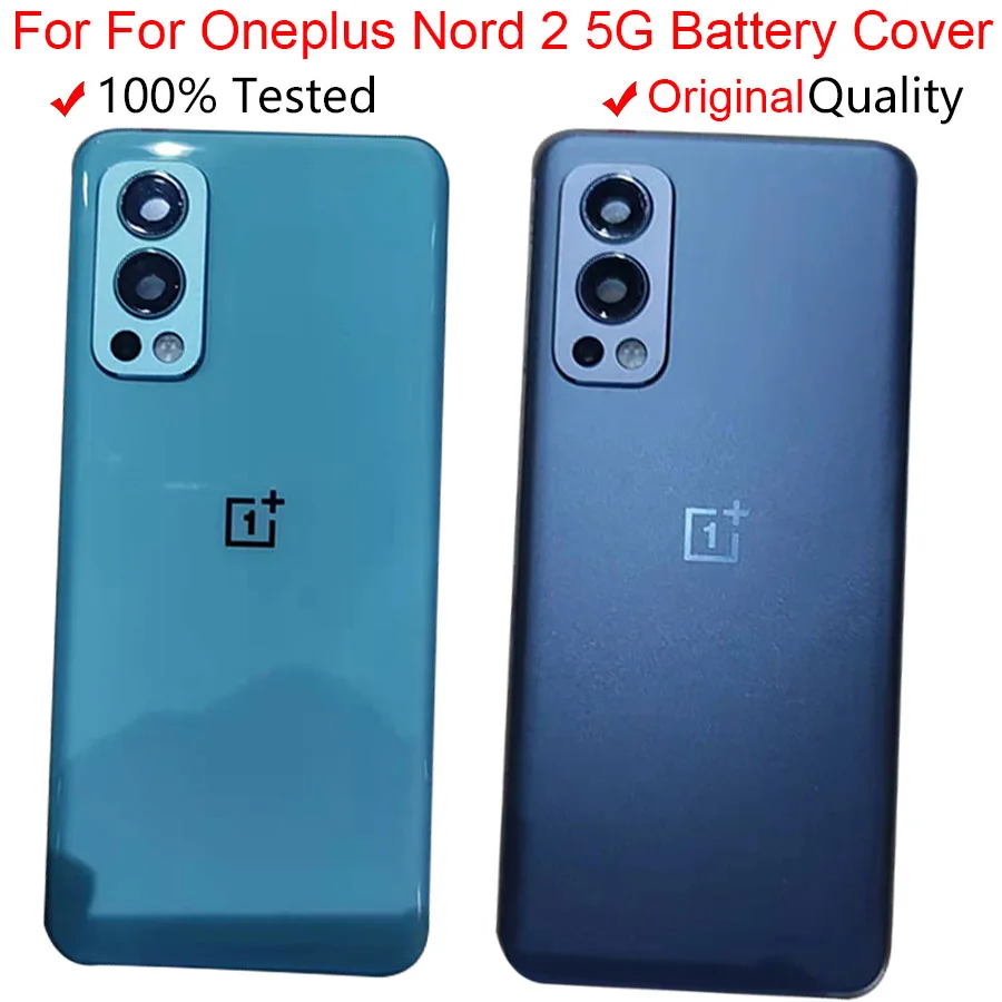 

Новинка 100%, Крышка батарейного отсека для OnePlus Nord/Nord2, Задняя стеклянная крышка корпуса, задняя панель, Крышка батарейного отсека для OnePlus Nord 2