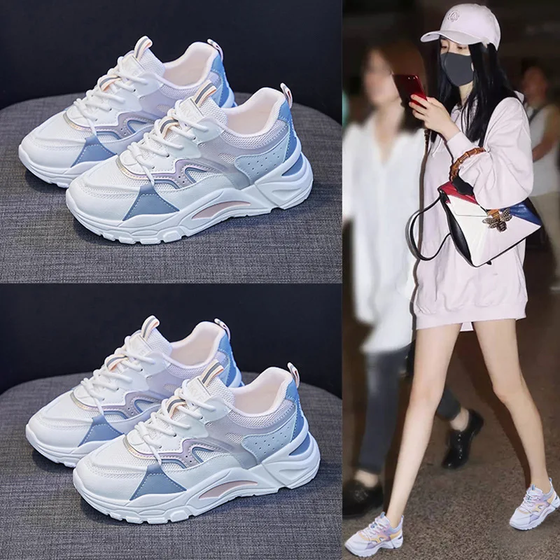 

Папины туфли женские новые модные простые универсальные сетчатые дышащие повседневные спортивные туфли женская обувь