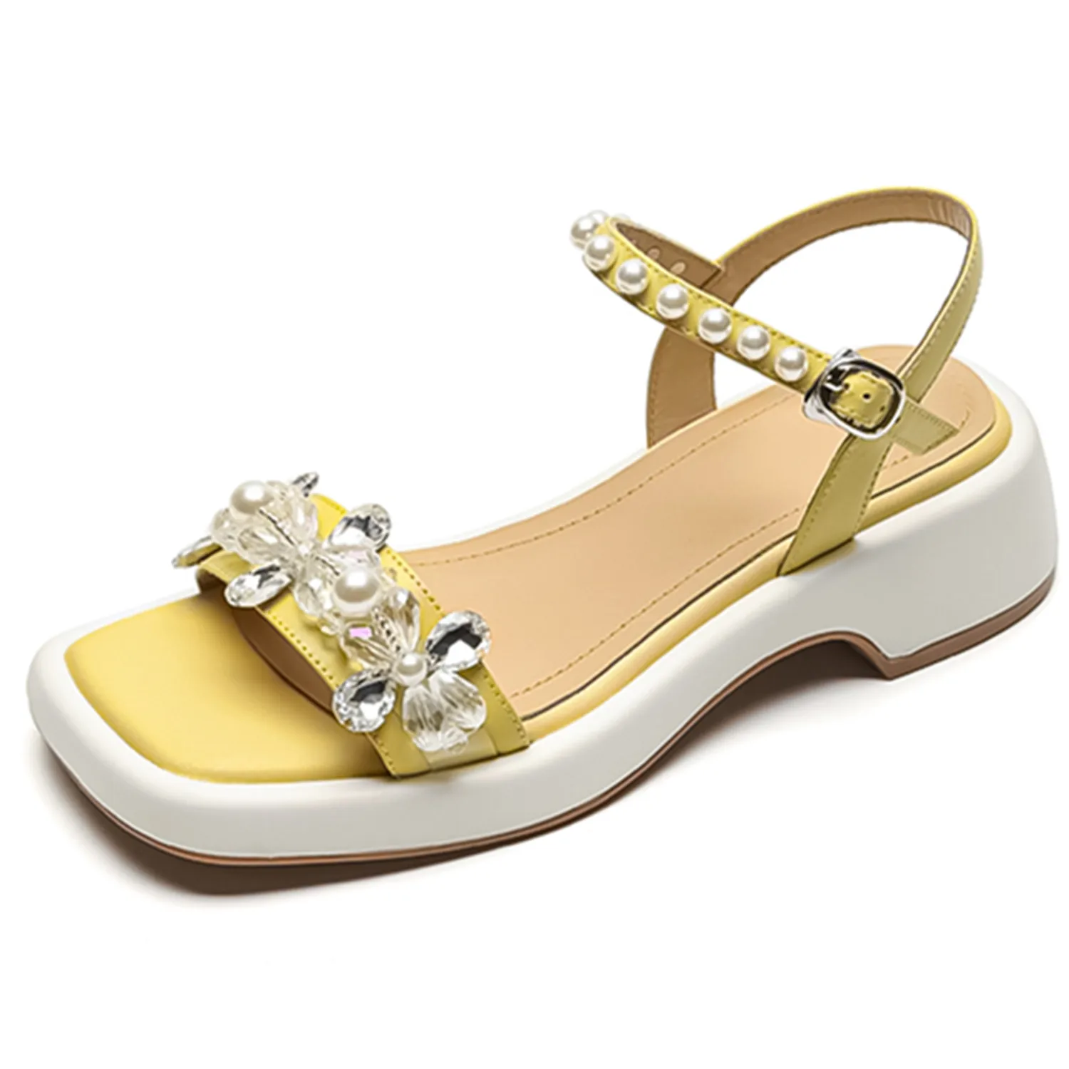 

Женские брендовые сандалии с квадратным носком, размеры 34-40