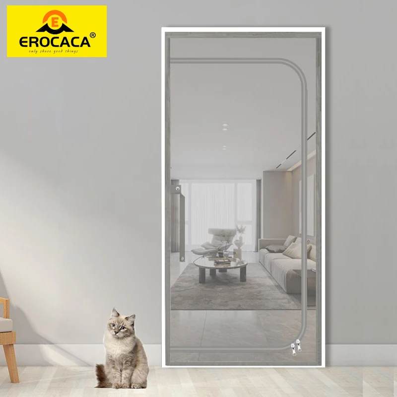 

EROCACA Gray Heavy Duty Pets Proof Screen Door with Bilateral Zipper Prevent Dogs Cats Running Out from Home Bedroom Living Room