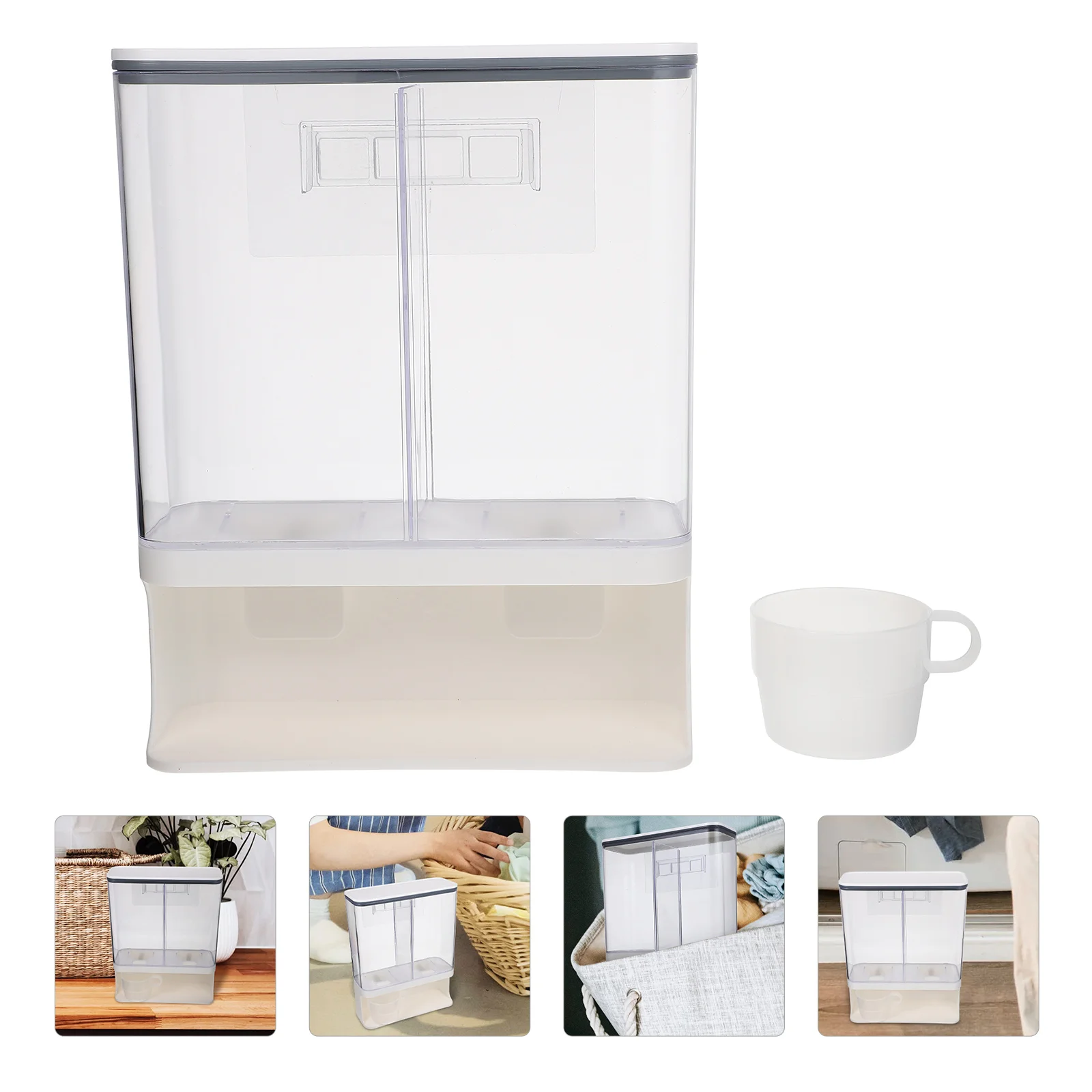 

Dispenser Storagecontainer Grain Wall Dry Powder Rice Laundry Cereal Box Jar Candy Mounted Canister Holder Tank Mount Kitchen
