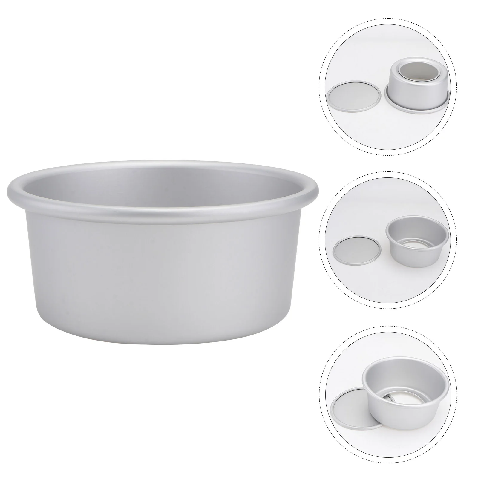 

5/6/8/10 Inch Round Removable Bottom Anodized Aluminum Chocolate Cake Pan Tin Baking Mold Mould (Silver)