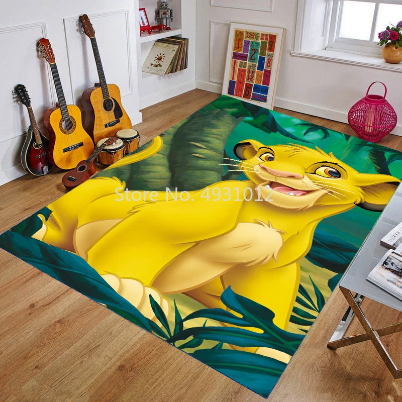 

Disney Cute Simba Lion King Friends Rug Blanket for Baby Kids Bedroom Living Room Carpet Non-slip Mat Home Floor Decoration