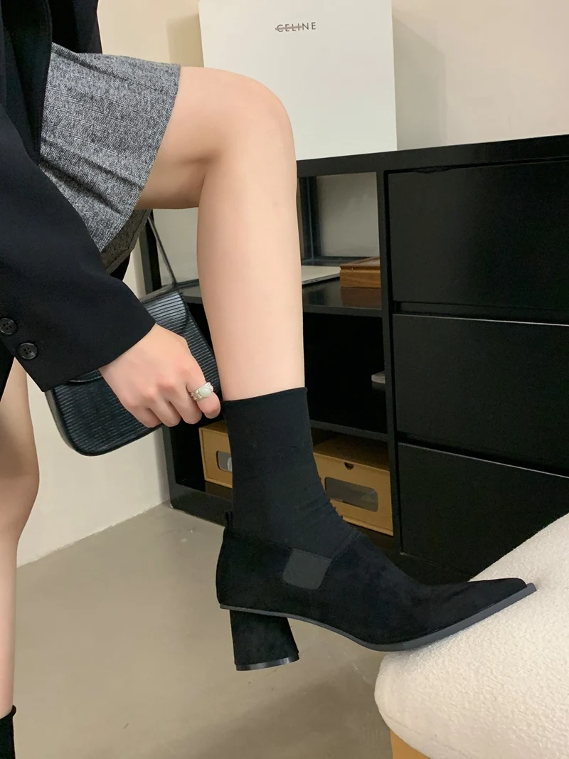 Осень 2024 женские топсайдеры с острым носком модные элегантные туфли-лодочки на