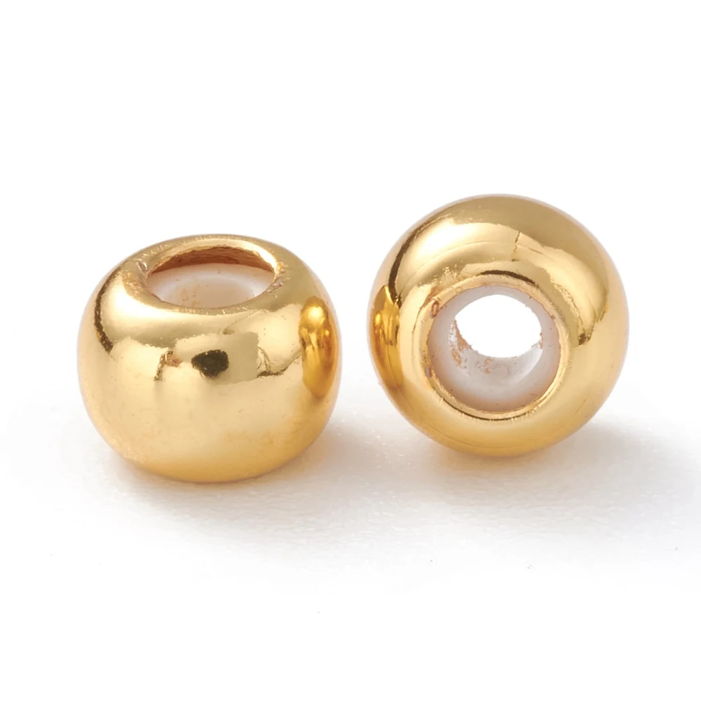 Латунные бусины с резиновым внутренним ползунком 10 шт. стопорные долговечные