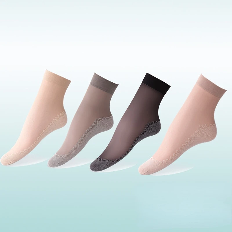 10Pairs High Quality Women Socks Silk Spring Summer Socks Breathable Soft Cotton Bottom Wicking Slip-resistant Short Women Socks