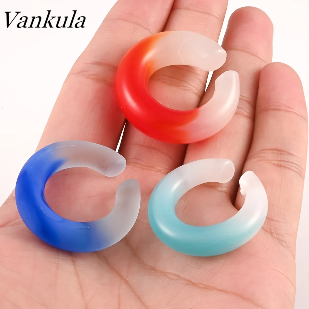 

Vankula 10pc Multicolor Glass Ear Plugs Tunnels Expander Gauges Round Tunnel Plug Stretchers Ear Expansion Body Piercing Jewelry