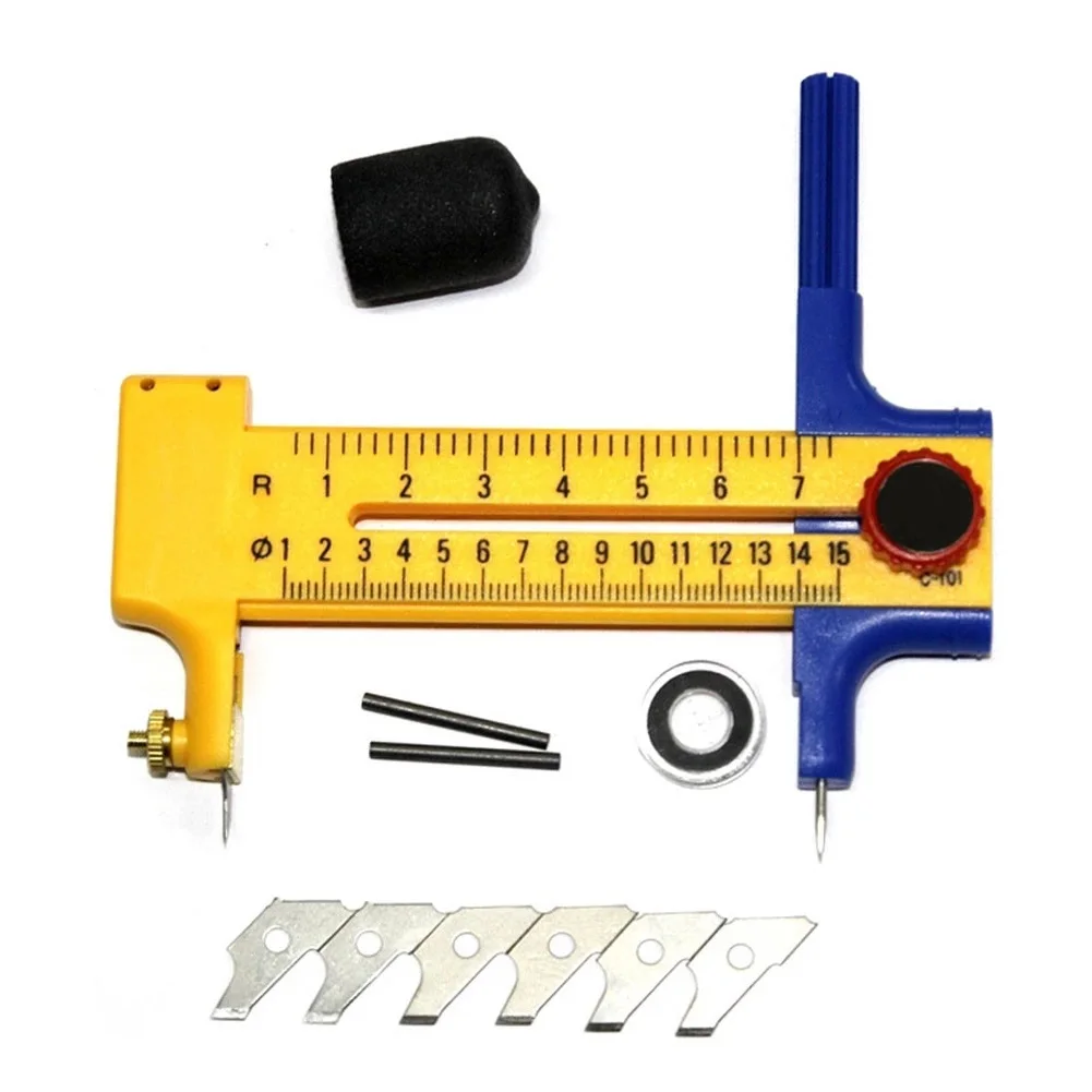

Brand New Circle Cutter Compass Vinly 10mm-150mm Yellow Adjustable Removedable Replaced Tool Circular Convenient