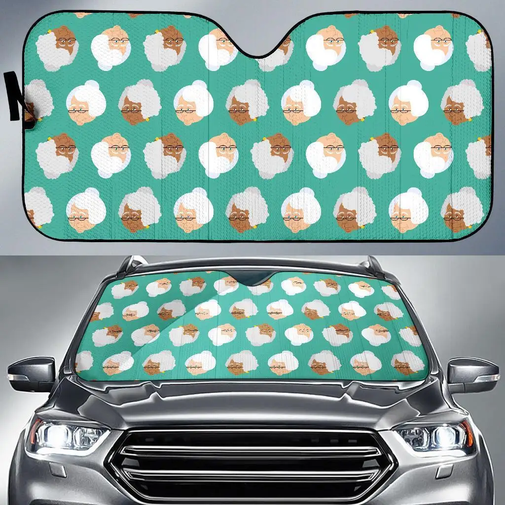 

Grandma Nana Print Pattern Auto Sun Shade Car Windshield Window Cover Sunshade