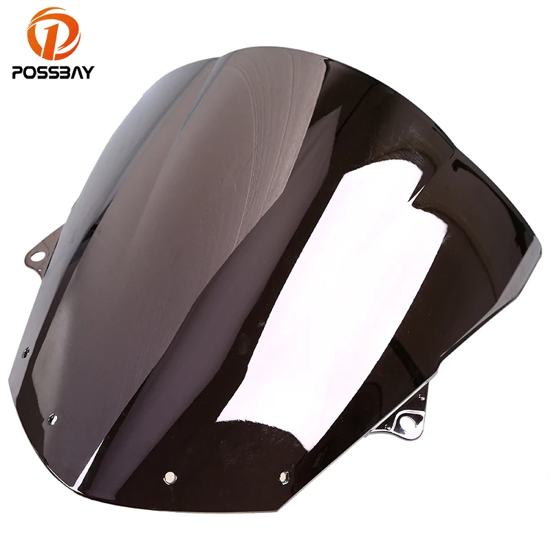 

POSSBAY Motorcycle Windshield Deflectors Motorbike Windscreen Scooter Windscherm for Kawasaki Ninja ZX6R 2009 10 11 13 14 2015