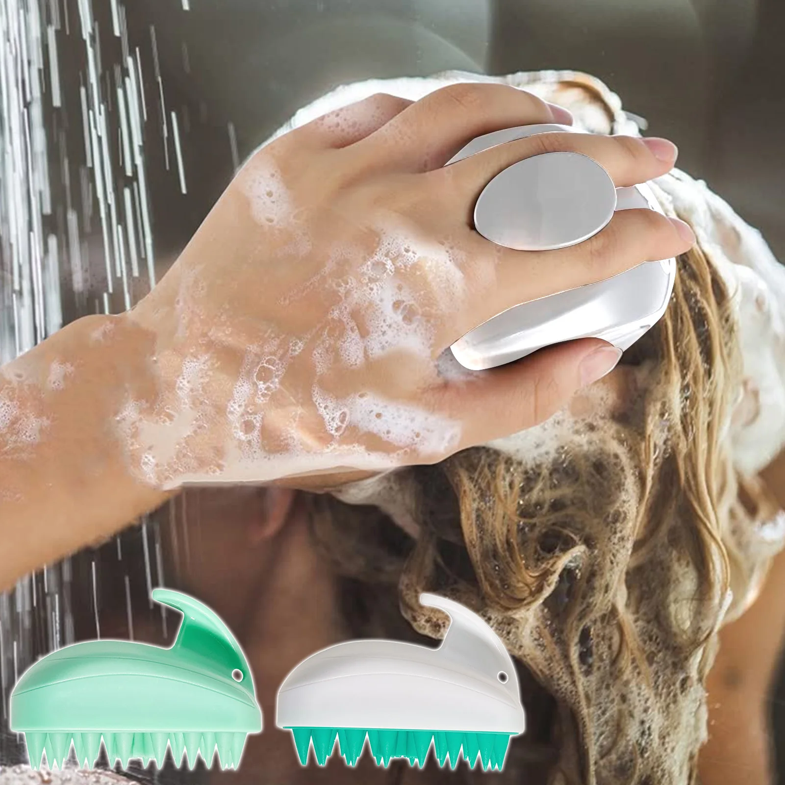 

Shampoo Scalp Massager Soft Silicone Head Scrubber For Washing Hair Wet Or Dry Detangling Brush Scalp Exfoliator For Hair