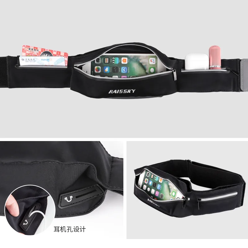 Mobile Phone Waist Pack For Men And Women Outdoor Fitness And Sports Running Waist Pack 7-inch Three Pocket Waist Pack