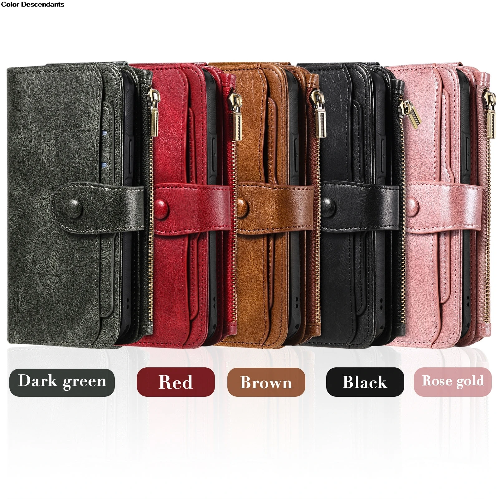 Роскошный Съемный кожаный чехол 2 в 1 стиле ретро для iPhone 15 Pro Max 11 12 13 14 Por Plus кошелек