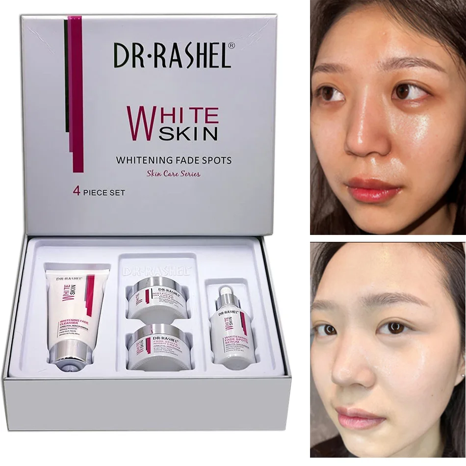 

Dr Rashel Fade Dark Spots Skin Care Series Kit (4 Piece Set) Lightening Blemish Removal Serum Reduces Age Spots Freckles