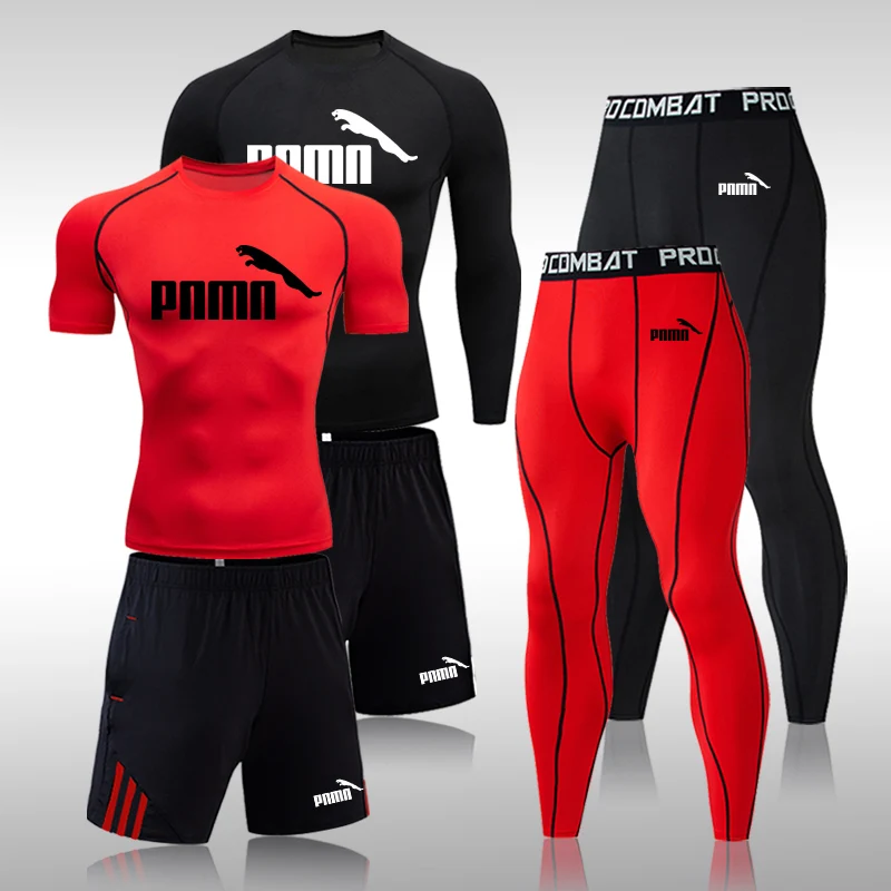 

2022 Men Sportswear Compression Suits Breathable Gym Clothes Man Sports Joggers Training Gym Fitness Tracksuit Running Sets 4XL