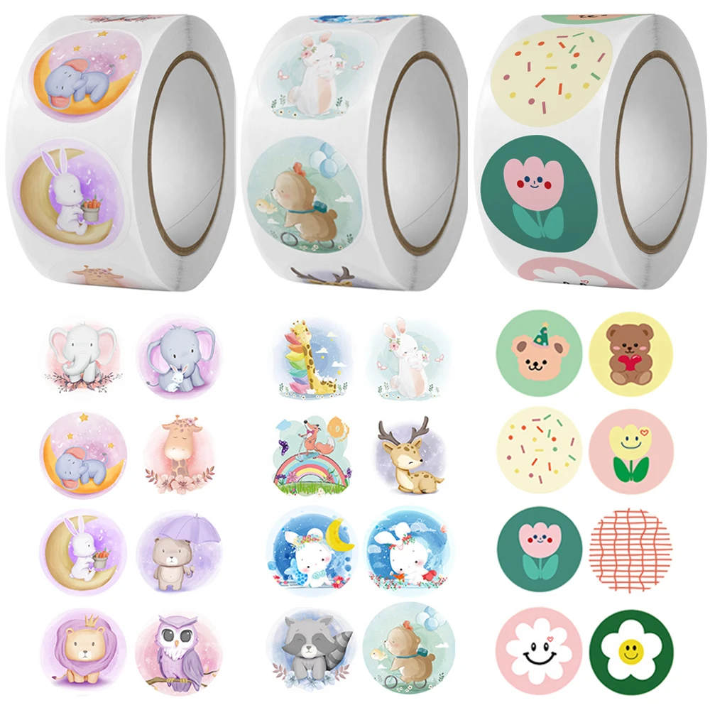 

Reward Stickers for Kids Children Kindergarten School Teacher Encouragement Students Games Toy Animals Stationery Labels 2.5cm