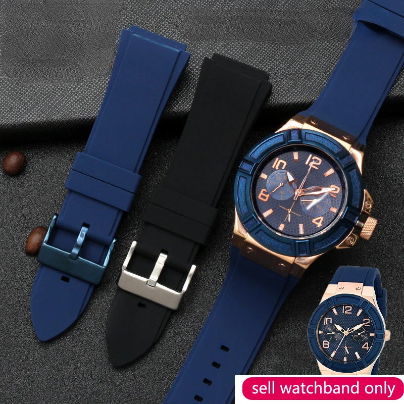 

Silicone Watch Strap for GUESS W0247g3 W0040g3 W0040g7watch band Waterproof Watchband Accessories22mm