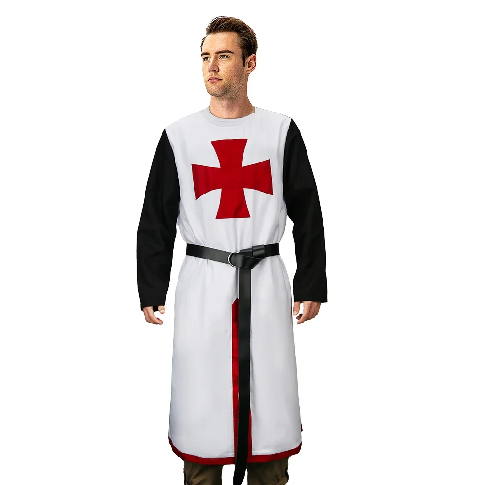 

Средневековый крестовый туника костюм Templar Knight Surcoat Ренессанс чивалрик воин госполер Рыцари халат Teutonic Top