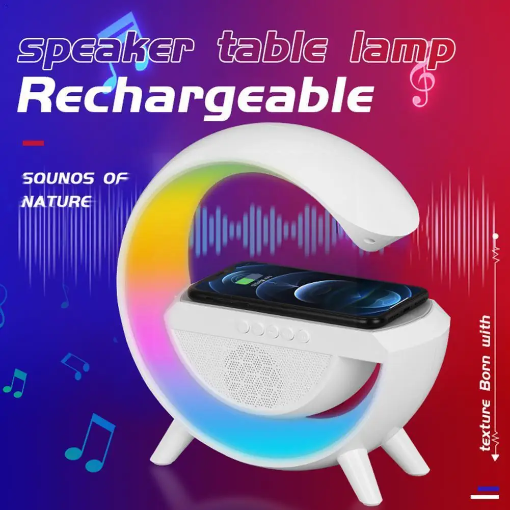 

Alarm Clock Wireless Charger App Control Rgb Night Light Atmosphere Sleep Aid Lamp Speaker Charging Station For Sams I4q5